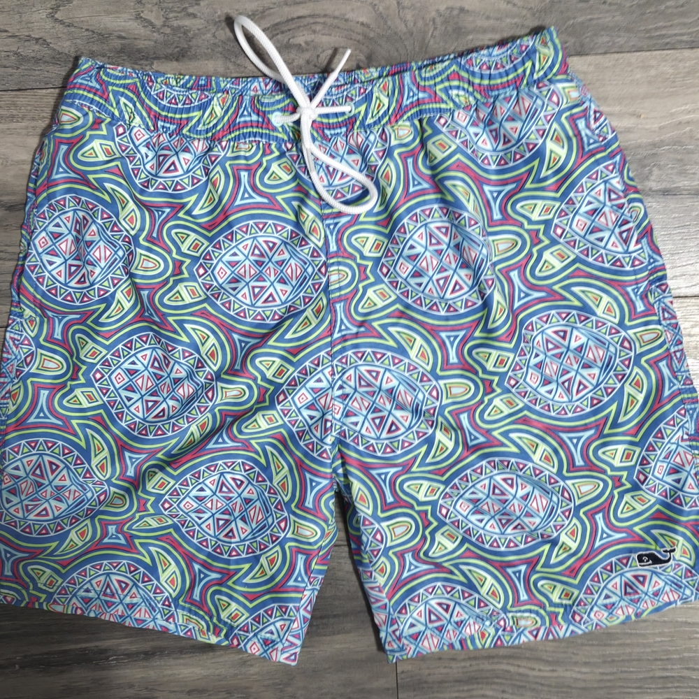 Vineyard Vines Men's Multicolor Geo Swim Shorts - Blue, Green, Pink, Purple